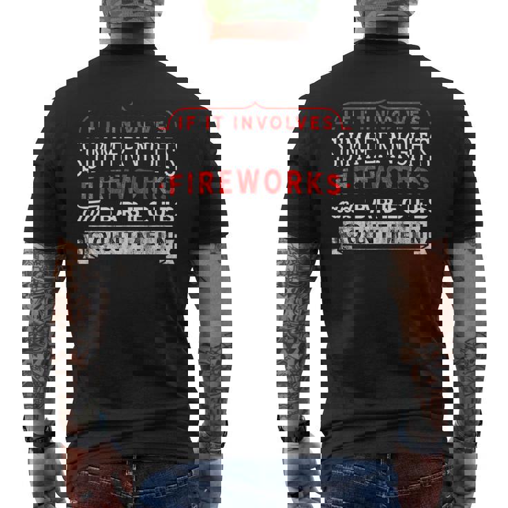Fourth Of July Summer Nights Fireworks Bbq Celebrate 4Th Summer Funny Gifts Mens Back Print T-shirt