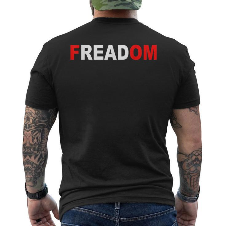 Freadom For Book Lovers Bookworms Men's T-shirt Back Print