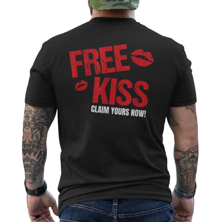 Free Kiss Claim Yours Now Best Valentine's Day Men's T-shirt Back Print