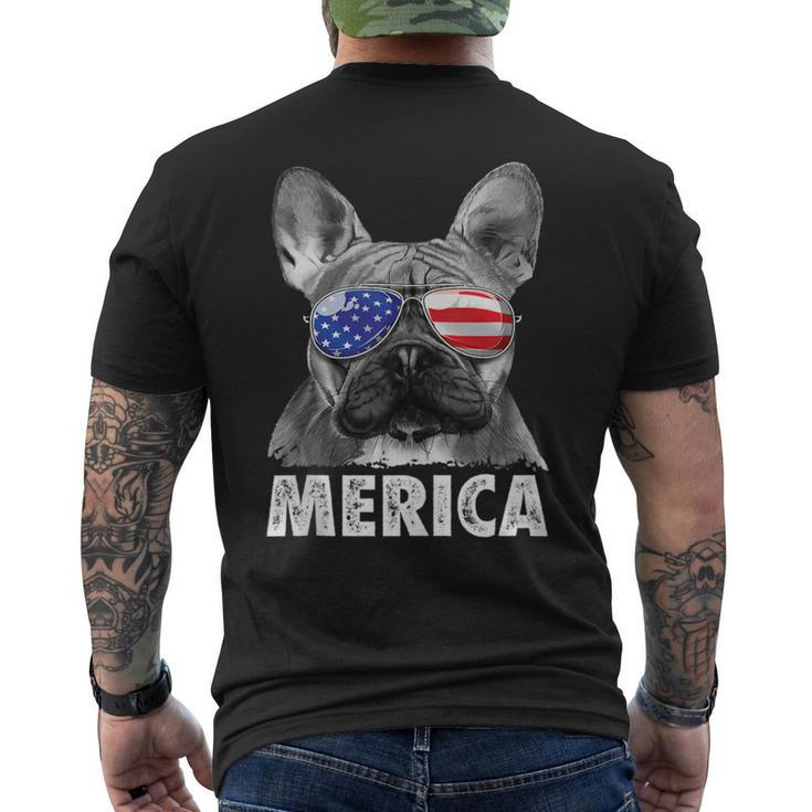 French Bulldog 4Th Of July Merica   American Flag Mens Back Print T-shirt