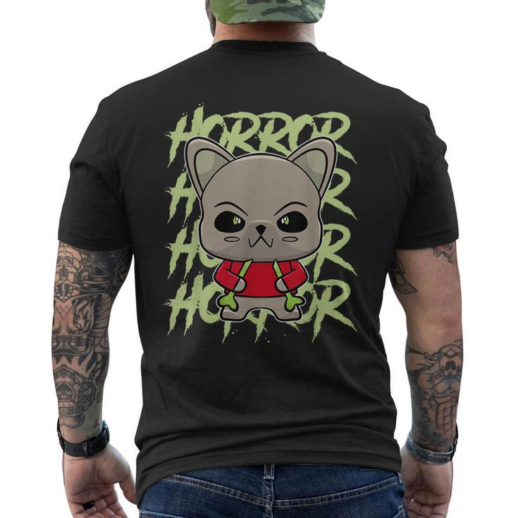 French Bulldog Anime Dog Horror Occult Horror Men's T-shirt Back Print