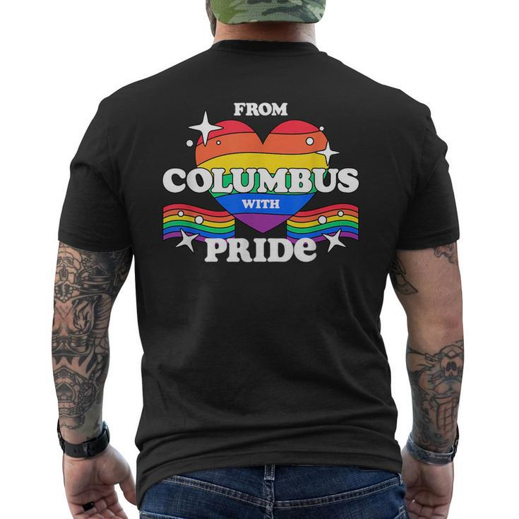 From Columbus With Pride Lgbtq Gay Lgbt Homosexual  Mens Back Print T-shirt