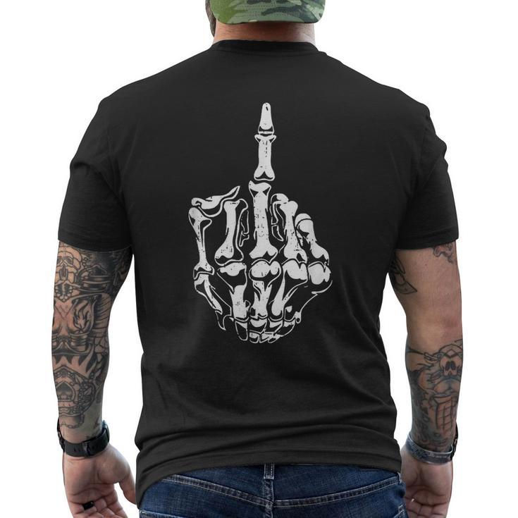 Fuck Off Halloween Skeleton Hand Middle Finger Adults Men's T-shirt Back Print