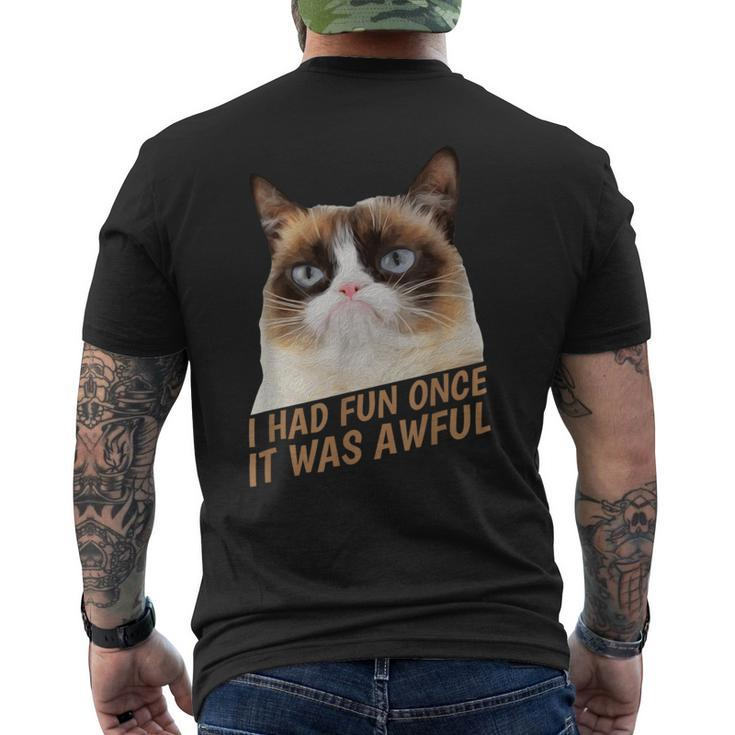 I Had Fun Once It Was Awful-Grumpy Cat-Face Men's T-shirt Back Print