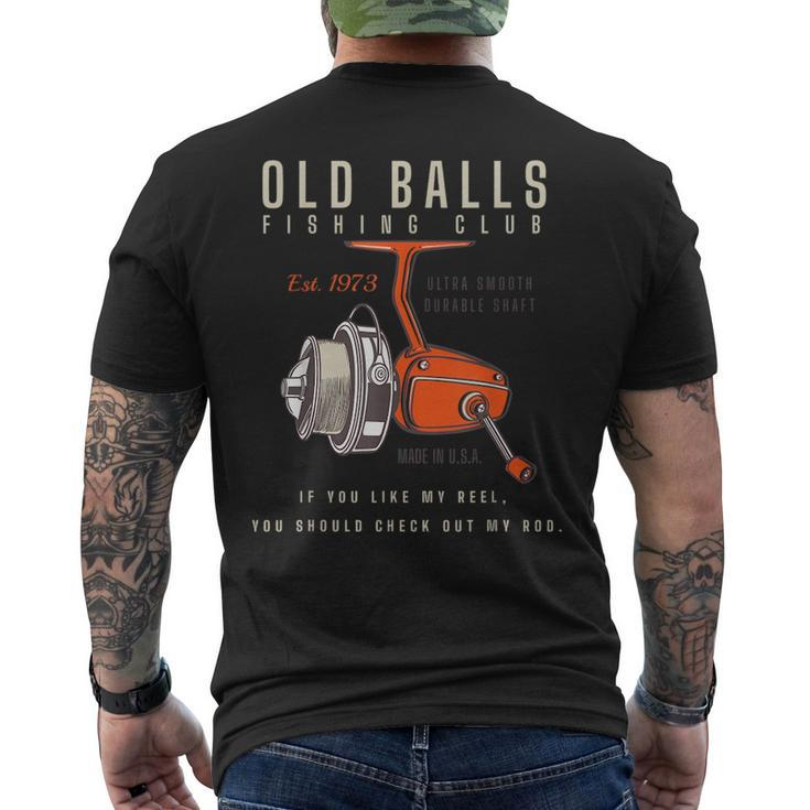 Funny 1973 Fishing Birthday Old Fart 50Th For Fisherman  Mens Back Print T-shirt