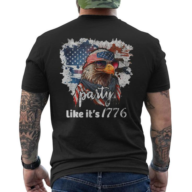 Funny 4Th Of July American Flag And Eagle Cool 4Th Of July Mens Back Print T-shirt