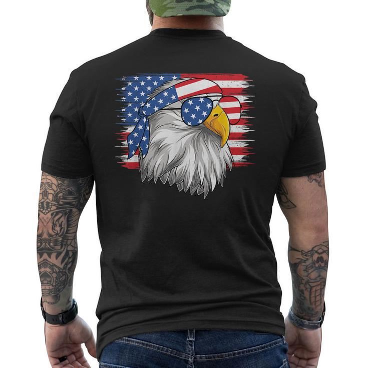 Funny 4Th Of July American Flag Patriotic Eagle Usa  Mens Back Print T-shirt