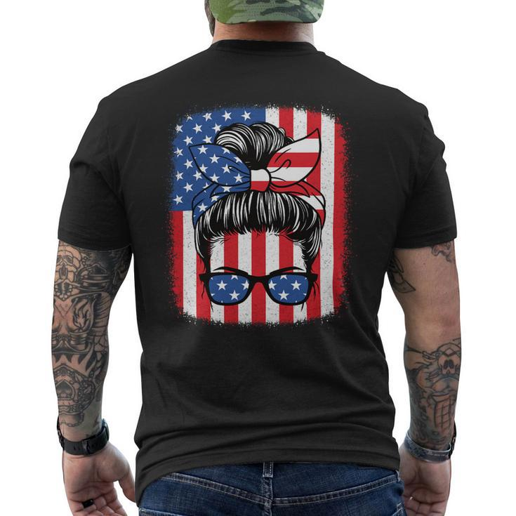 Funny 4Th Of July Patriotic American Flag Usa Women Girls Mens Back Print T-shirt