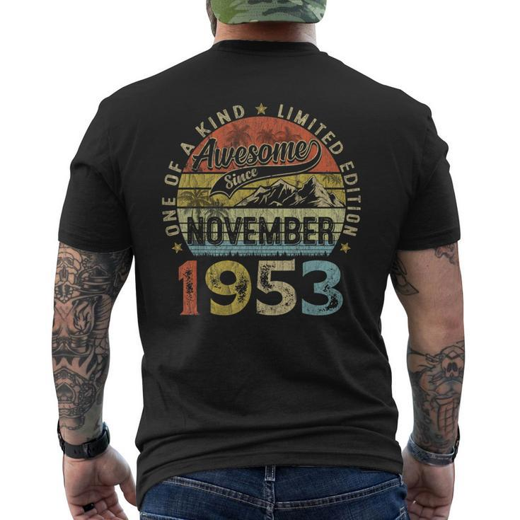 70 Years Old November 1953 Vintage 70Th Birthday Men's T-shirt Back Print