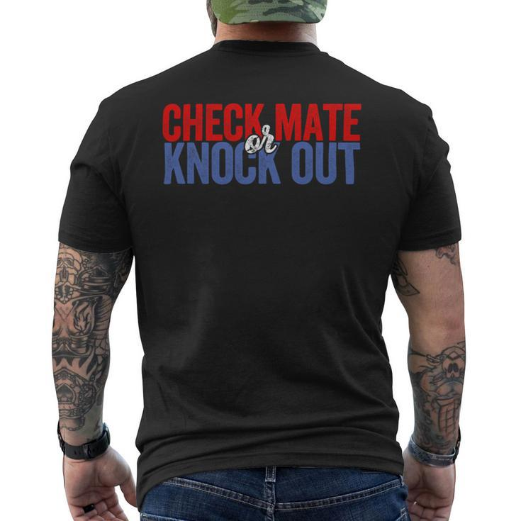 Funny Boxing Checkmate Or Knockout Chessboxing Player Chess Boxing Mens Back Print T-shirt