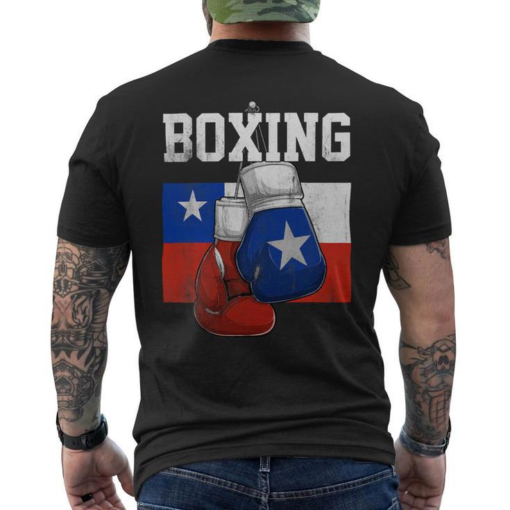 Funny Boxing Chilean Boxing Gloves Boxer Boxing Lover Chile Flag Mens Back Print T-shirt