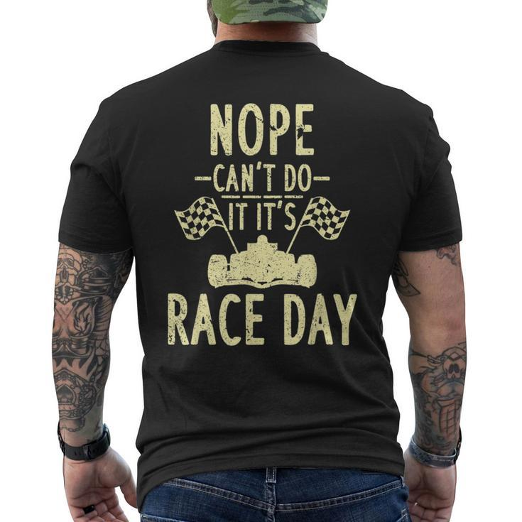 Funny Car Racing Its Race Day Dragcar Gift Racing Funny Gifts Mens Back Print T-shirt