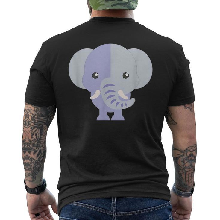 Funny  Cartoon Animals Elephant Animals Funny Gifts Mens Back Print T-shirt