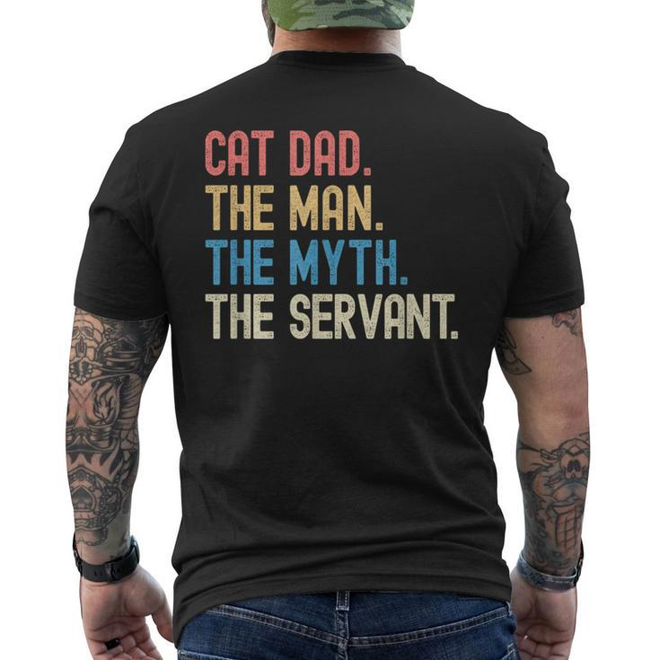 Funny Cat Dad Fathers Day Vintage Ever Cat Lover Daddy Retro  Mens Back Print T-shirt