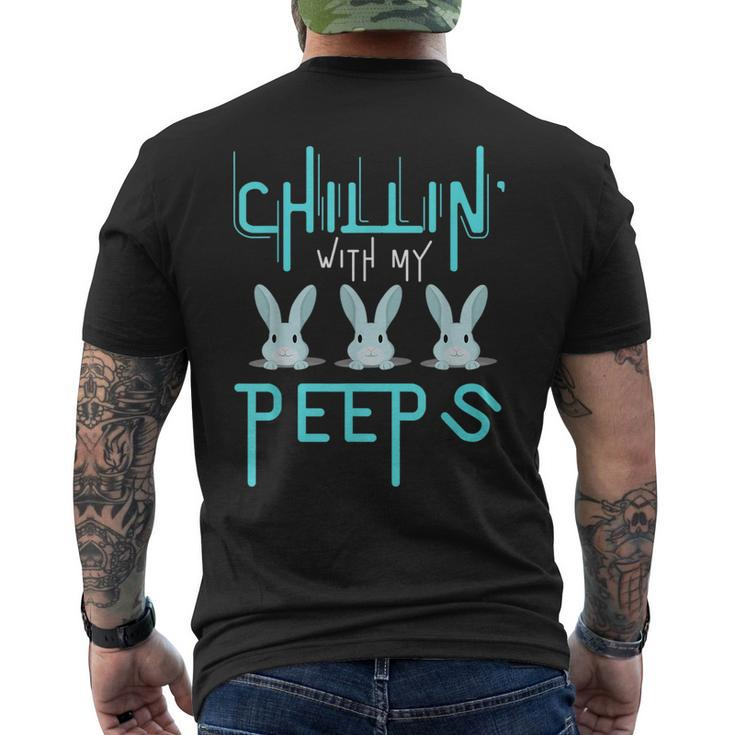 Funny Chillin With My Peeps Boys Men Easter Bunny Mens Back Print T-shirt