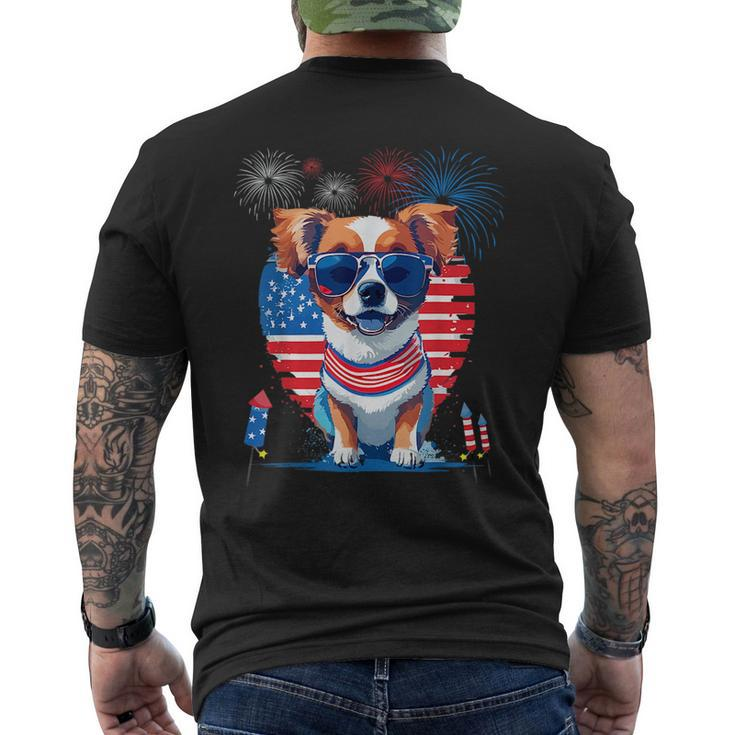 Funny Cute Puppy Dog Lover Celebrate 4Th Of July Dog Mens Back Print T-shirt