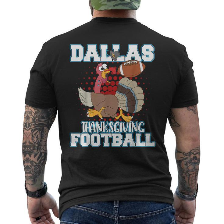Dallas Thanksgiving Football Thanksgiving Turkey Men's T-shirt Back Print
