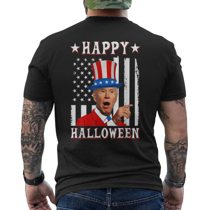 Funny Dazed Joe Biden Confused Happy Halloween 4Th Of July Mens Back Print T-shirt