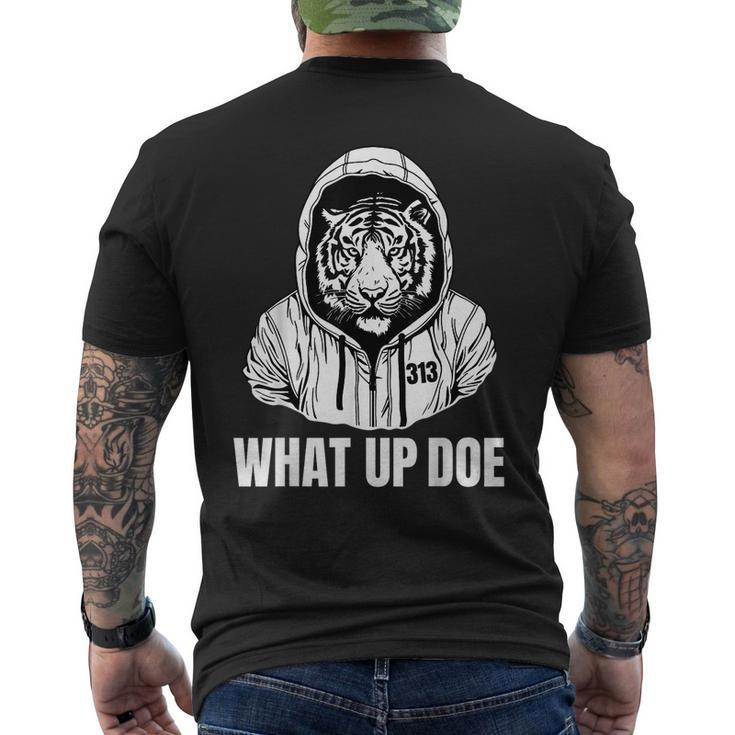 Detroit Slang What Up Doe 313 Men's T-shirt Back Print