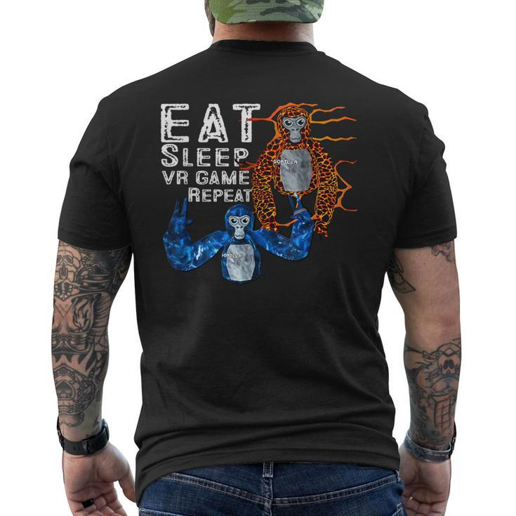 Eat Sleep Gorilla Vr Game Monke Tag Vr Game Men's T-shirt Back Print