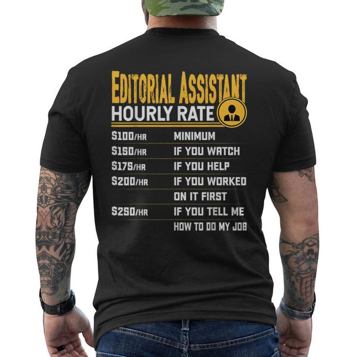 Editorial Assistant Hourly Rate Men's T-shirt Back Print