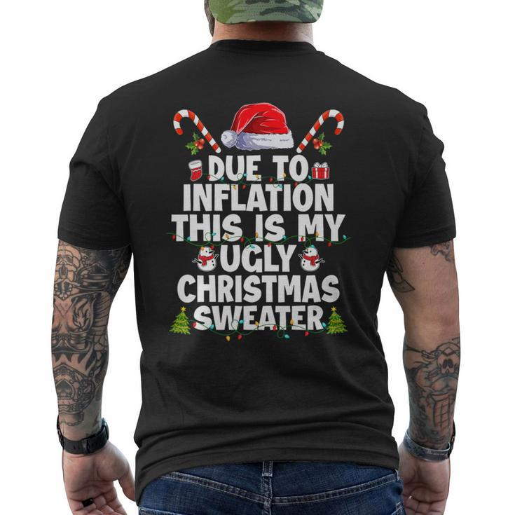 Family Due To Inflation Ugly Christmas Sweaters Men's T-shirt Back Print