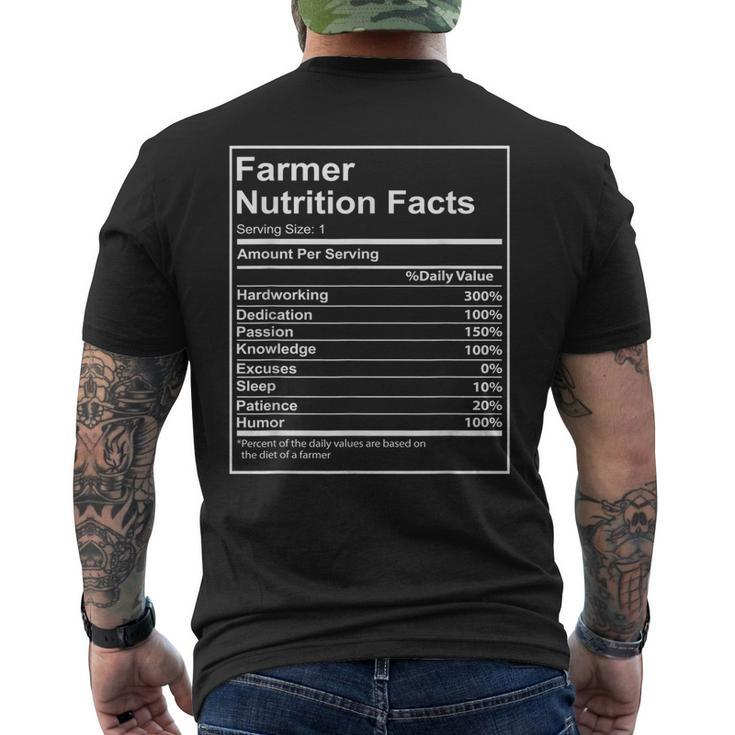 Funny Farmer Nutrition Facts - Life Is Better On The Farm  Mens Back Print T-shirt