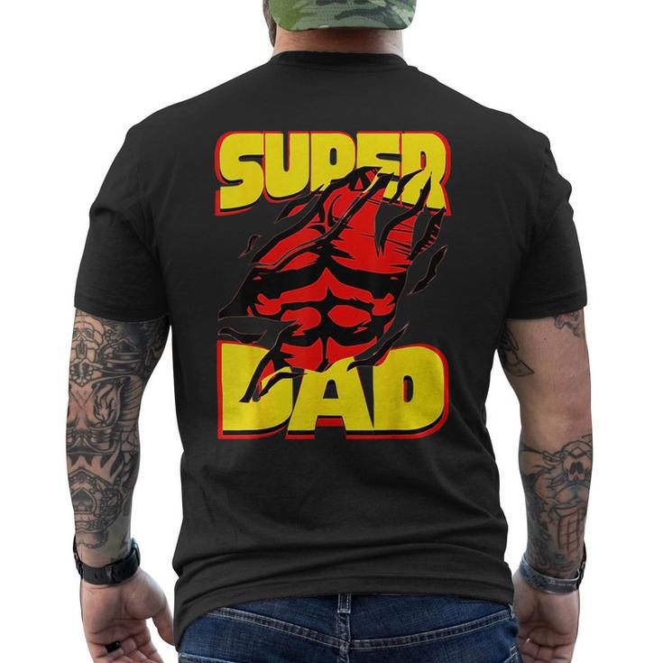 Funny Fatherss Day Dads Birthday Super Dad Hero For Dad  Mens Back Print T-shirt