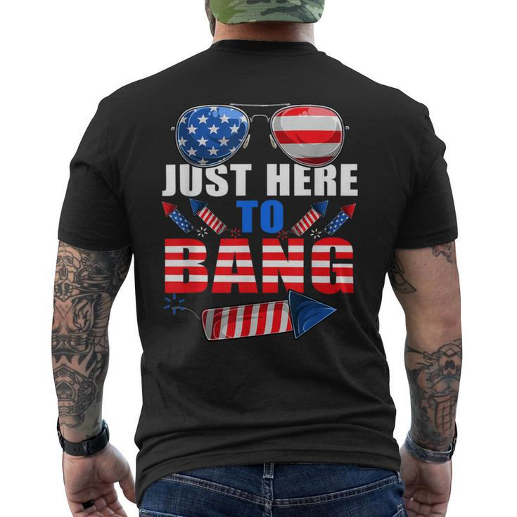 Funny Firework 4Th Of July Just Here To Bang Mens Back Print T-shirt