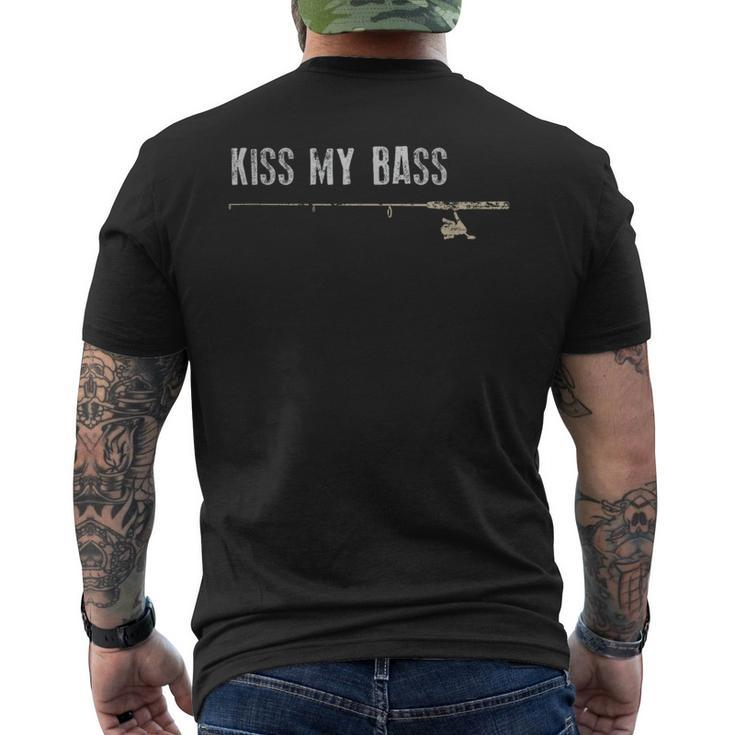 Fishing Kiss My Bass Fish Father's Day Men's T-shirt Back Print