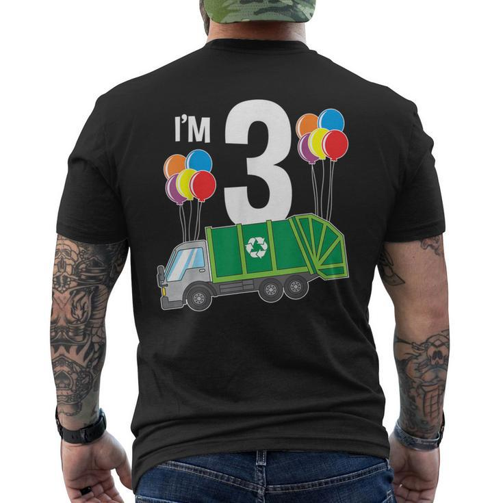 Garbage Truck 3Rd Birthday Party Kid's Men's T-shirt Back Print