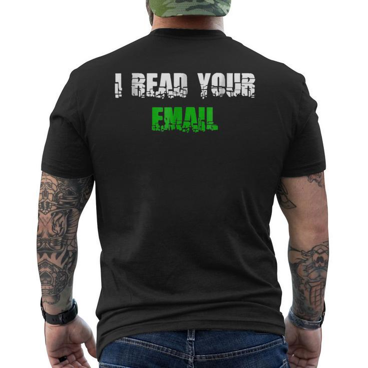 Funny Hacker I Read Your Email  For Sysadmin Tech Mens Back Print T-shirt