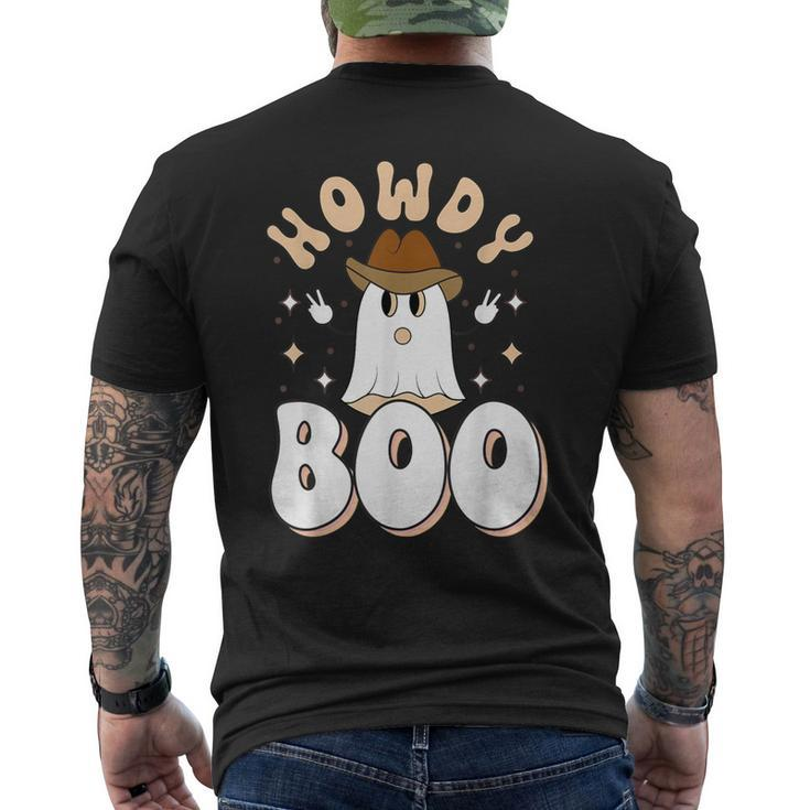 Halloween Howdy Boo Retro Ghost Western Costume Men's T-shirt Back Print
