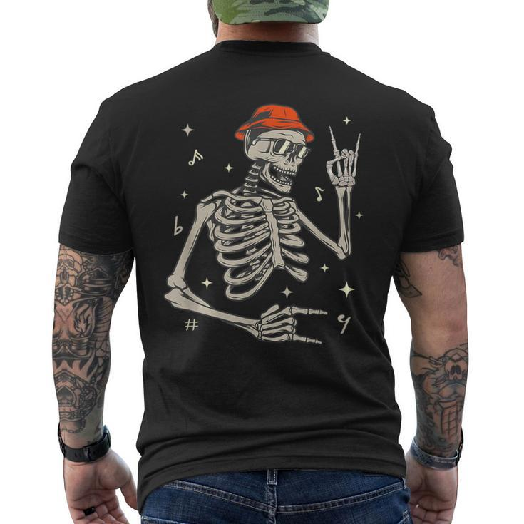Halloween Rocker Skeleton Hand Rock On Costume Men's T-shirt Back Print