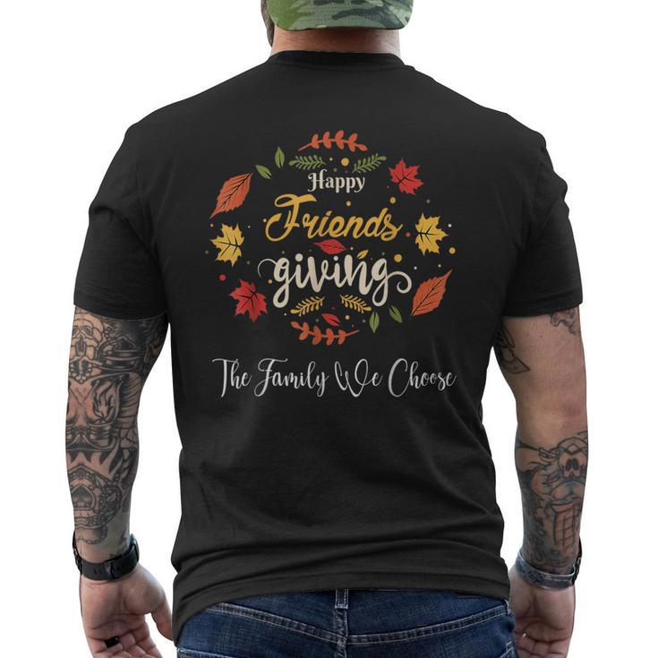 Happy Friendsgiving Turkey Friends Giving Men's T-shirt Back Print