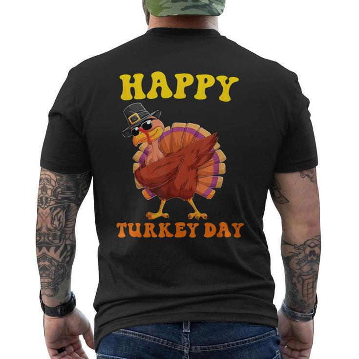 Happy Turkey Day Thanksgiving Cute Costume Celebration Men's T-shirt Back Print