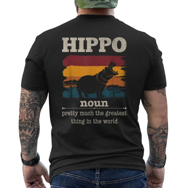 Hippo Definition Cool Hippo Animals Humor Hippopotamus Men's T-shirt Back Print