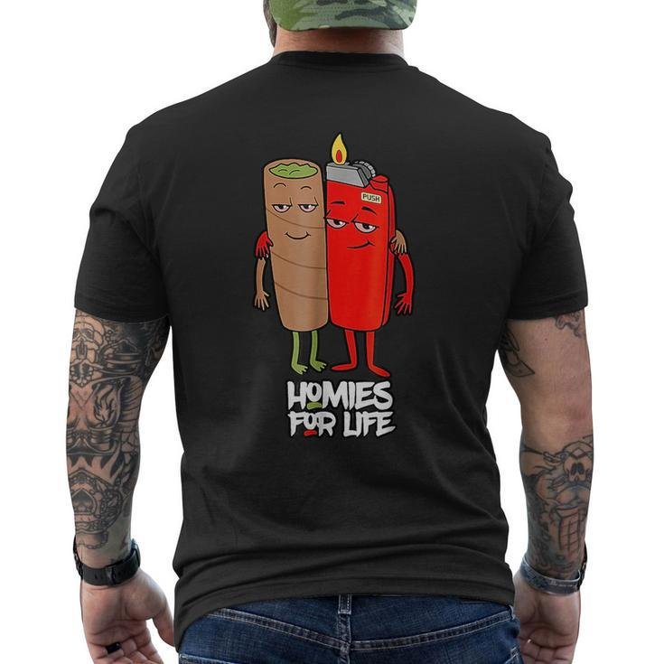 Funny Homies For Life Weed  Marijuana Lover  Mens Back Print T-shirt