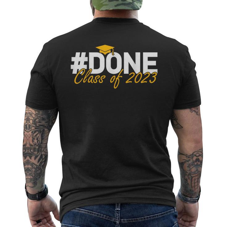 Funny Im Done Tag Class Of 2023 Senior Graduation Gifts  Mens Back Print T-shirt