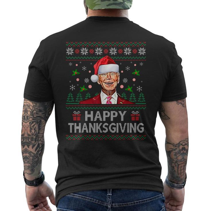 Joe Biden Christmas Happy Thanksgiving Ugly Sweater Men's T-shirt Back Print