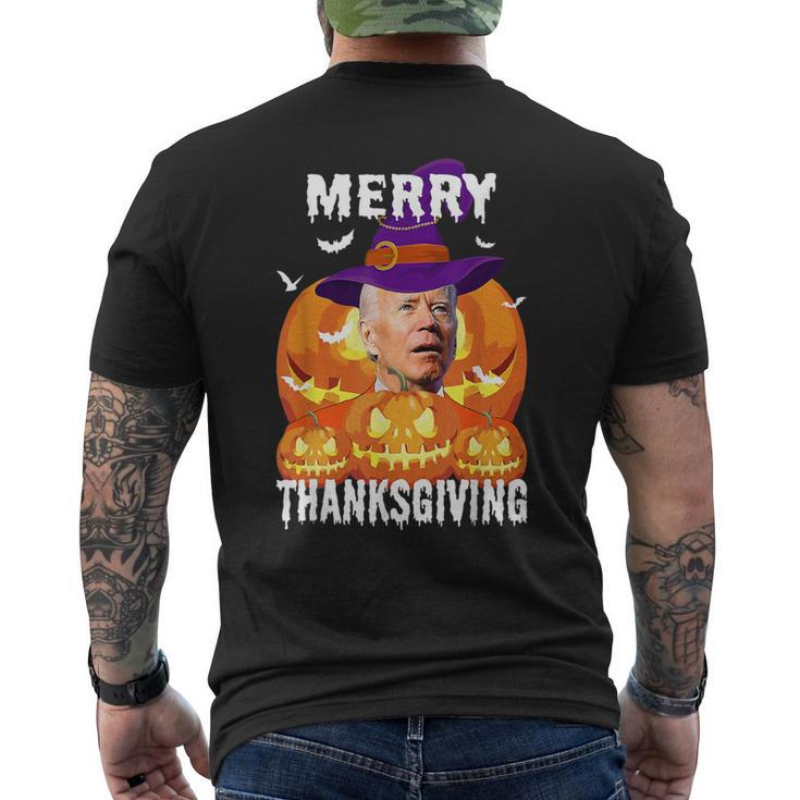 Joe Biden Confused Merry Thanksgiving For Halloween Men's T-shirt Back Print