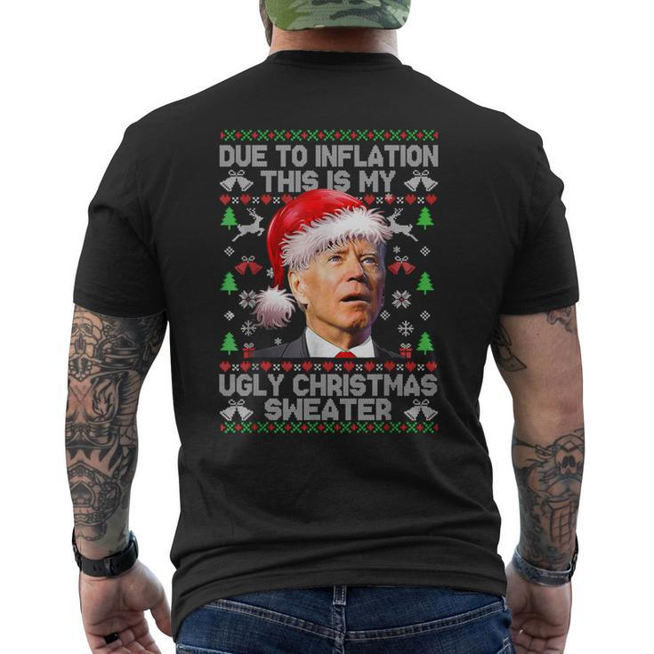 Joe Biden Due To Inflation Ugly Christmas Sweaters Men's T-shirt Back Print