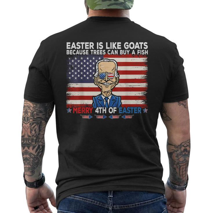Funny Joe Biden Merry 4Th Of Easter Design Fourth Of July Mens Back Print T-shirt
