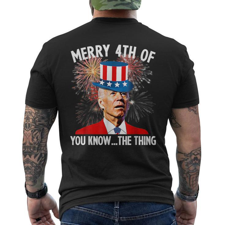 Funny Joe Biden Merry 4Th Of You KnowThe Thing 4Th Of July  Mens Back Print T-shirt