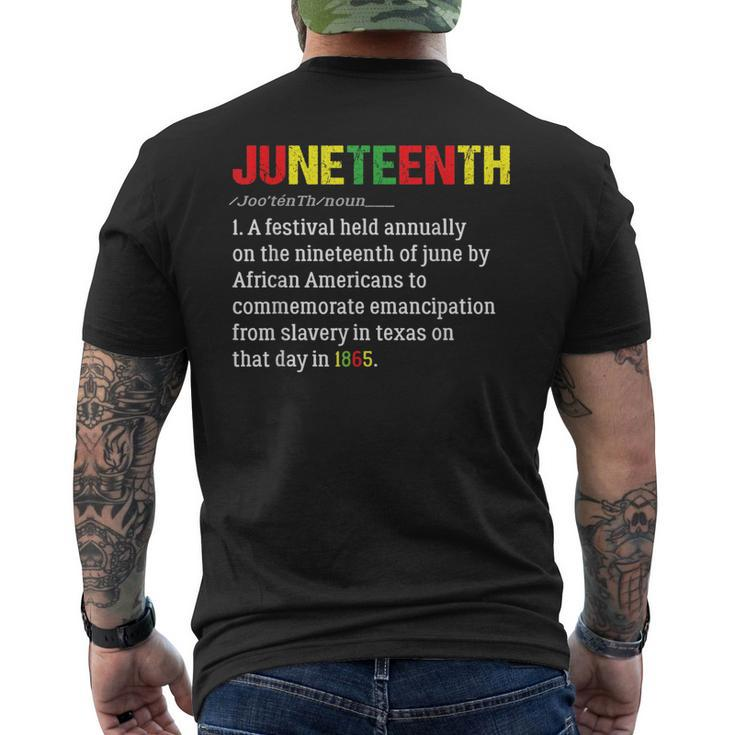 Funny Junenth Difenition Black History Month Pride Men Pride Month Funny Designs Funny Gifts Mens Back Print T-shirt