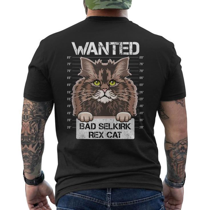 Kitten Kitty Owners Lovers Wanted Bad Selkirk Rex Cat Men's T-shirt Back Print