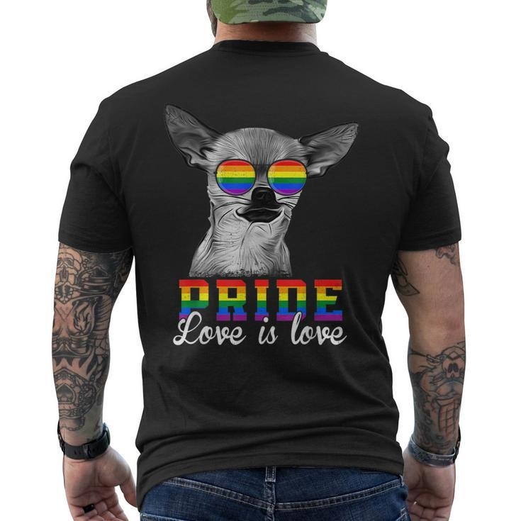 Funny Lgbt Pride Love Is Love Chihuahua Dog Mens Back Print T-shirt