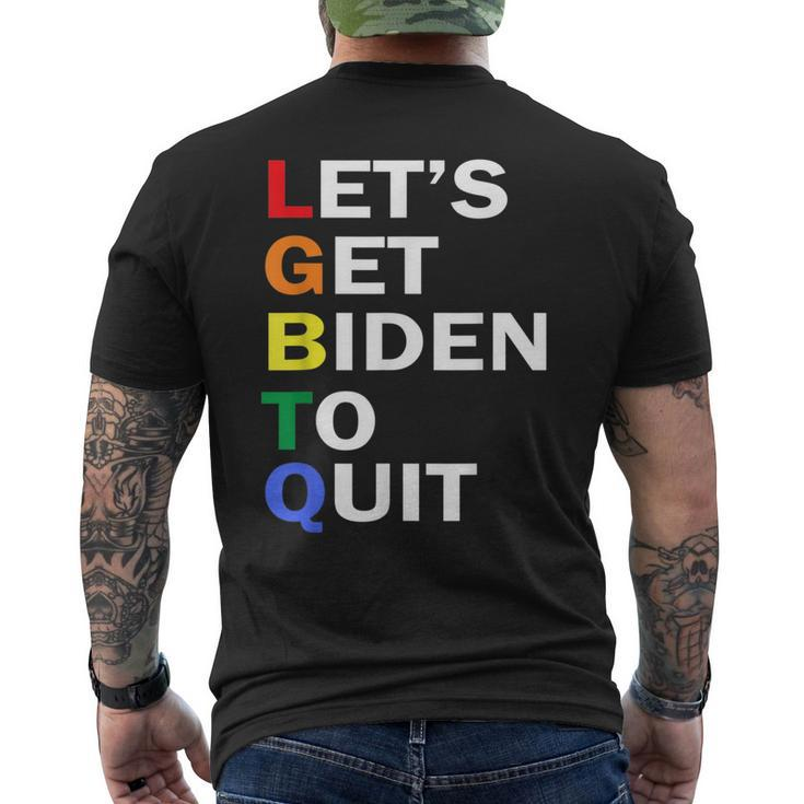 Funny Lgbtq Anti Biden - Lets Get Biden To Quite  Mens Back Print T-shirt