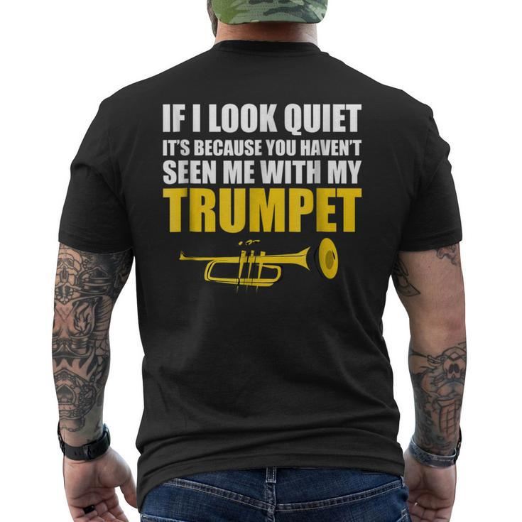 Funny Loud Tooting Trumpet Musician T Mens Back Print T-shirt