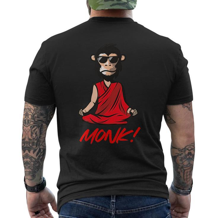 Funny Meditation Monk Monkey Grafitti Skateboarding Punk Mens Back Print T-shirt